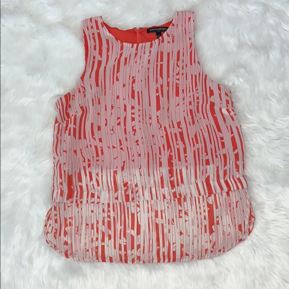 BANANA REPUBLIC ORANGE AND WHITE LAYERED TOP